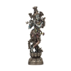 KRISHNA-TOCANDO LA FLAUTA  23 X 12 X 75 cm  